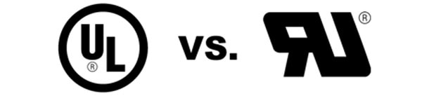 logos for "UL Listed" versus "UL Recognized"