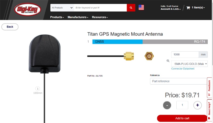 Antenna Builder Configuration page