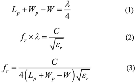 Three equations using the dimensions of the PIFA and some physical constants to calculate a first-order analysis of the PIFA’s resonant frequency