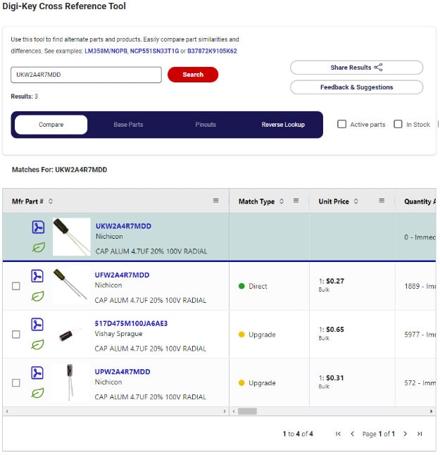 Five Convenient Ways to Locate a Cross, Sub, or Replacement on Digi-Key's Website