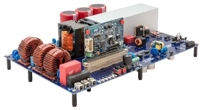 STMicroelectronics' STEVAL-DPSTPFC1 kW class bridgeless totem-pole PFC design