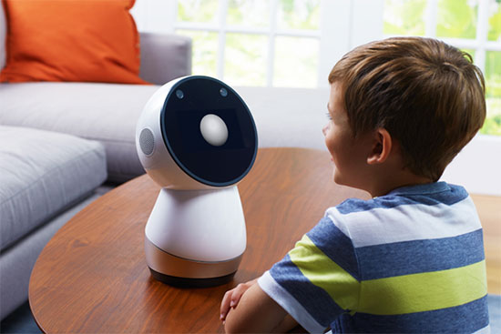 Social robot Jibo interacting with a child