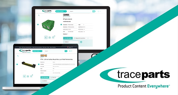 追踪零件 TraceParts 徽标和设备以及 traceparts 网页