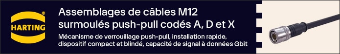 HARTING M12 Overmolded Push-Pull A, D, X-Code Cable Assemblies Banner Image of HARTING M12 Overmolded Push-Pull A, D, X-Code Cable Assemblies Banner
