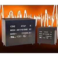 CDE's MXH X2 Series Across-the-Line EMI/RFI Suppression Capacitors for Harsh Environments Image of CDE's MXH X2 Series Across-the-Line EMI/RFI Suppression Capacitors for Harsh Environments