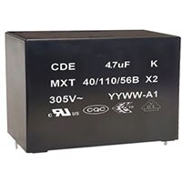 CDE's MXT Series X2 EMI/RFI Suppression Capacitors Image of CDE's MXT Series X2 EMI/RFI Suppression Capacitors