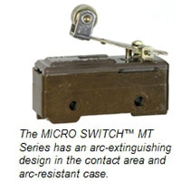 Image of the Micro Switch MT and brief description of its arc resistant design MICRO SWITCH MT