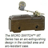 Image of the Micro Switch MT and brief description of its arc resistant design MICRO SWITCH MT