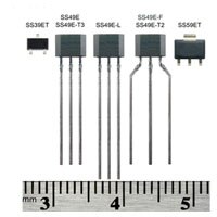 Linear Hall-effect sensor ICs with ruler to show scale Linear Hall-Effect Sensor ICs