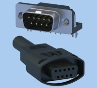 Adam Tech's Latching D-Sub Connectors Abbildung: D-Sub-Steckverbinder von Adam Tech mit Verriegelung