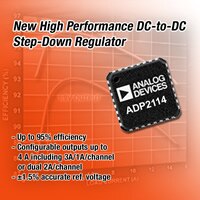 Analog Devices' ADP2114 Configurable Step-Down DC-to-DC Regulator Image of Analog Devices' ADP2114 Configurable Step-Down DC-to-DC Regulator