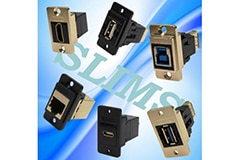 Metal DUALSLIMS Series Narrow Feedthrough Connectors Image of CLIFF Electronics Metal DUALSLIMS Series Narrow Feedthrough Connectors