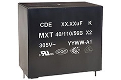 Image of Cornell Dubilier's MXT Series X2 EMI/RFI Suppression Capacitors