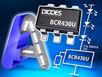 Diodes' BCR430U High Precision Linear LED Driver IC Image of Diodes' BCR430U High Precision Linear LED Driver IC