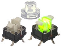 E-Switch's TL3265 Series Illuminated Tact Switch Image des interrupteurs tactiles lumineux série TL3265 d'E-Switch