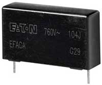 Eaton EFACA Series AC Filtering Automotive Film Capacitors Image of Eaton EFACA Series AC Filtering Automotive Film Capacitors