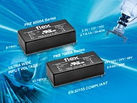 Flex Power Modules' PKE7000A/8000A Series Ultra-Wide DC/DC Converters (click to enlarge) Image of Flex Power Modules' PKE7000A/8000A Series Ultra-Wide DC/DC Converters
