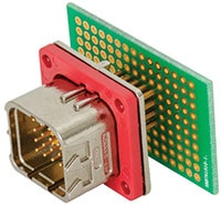 ITT Cannon RPR EN4165-Style Connector with PCB Contacts Image des connecteurs RPR de type EN4165 d'ITT Cannon avec contacts de circuit imprimé