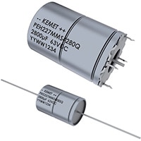 KEMET's Automotive Ultra High CV Capacitors - PEH227/PEG227 Series Image of Kemet's PEH227/PEG227 Series Capacitors