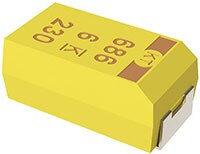 KEMET's T540 Polymer Commercial Off-the-Shelf (COTS) Obrázek standardizovaného (COTS) polymerového kondenzátoru T540 od společnosti KEMET