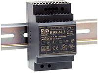MEAN WELL's HDR Series DIN Rail Power Supplies תמונה של ספקי-כוח למסילות DIN סדרת HDR של MEAN WELL