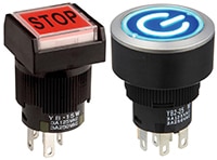 NKK Switches' YB/YB2 Series Pushbutton Switches Image of NKK Switches' YB and YB2 Series Pushbutton Switches