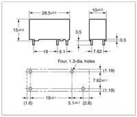 Omron's 1formA Type: Case and Mounting Pad Dimensions Image of Omron's 1formA Type: Case and Mounting Pad Dimensions