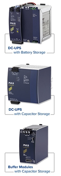 PULS' DC-UPS and Buffer Modules Image of PULS' DC-UPS and Buffer Modules