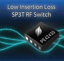 pSemi's PE42430 SP3T 3 GHz UltraCMOS® RF Switch Image du commutateur RF UltraCMOS® SP3T 3 GHz PE42430 de Peregrine Semiconductor