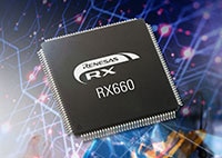 Renesas RX660 Series 120 MHz 32-bit MCU Bild des 120-MHz-32-bit-Mikrocontrollers der Serie RX660 von Renesas