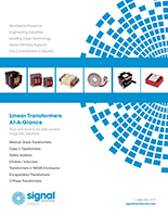 Signal Transformer's Linear Transformer At-A-Glance Abbildung: Überblickbroschüre zu Lineartransformatoren von Signal Transforer