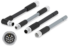 TE Connectivity AMP's M12 Power L-Code Connectors Image of TE Connectivity AMP's M12 Power L-Code Connectors