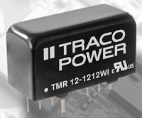 TRACO POWER's TMR 12WI Series of 12 W DC/DC Converters Image of TRACO POWER's TMR 12WI Series of 12 W DC/DC Converters