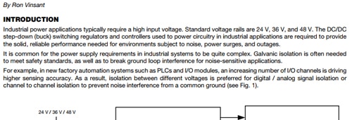 Generating Isolated Supplies for Industrial Applications Generating Isolated Supplies for Industrial Applications