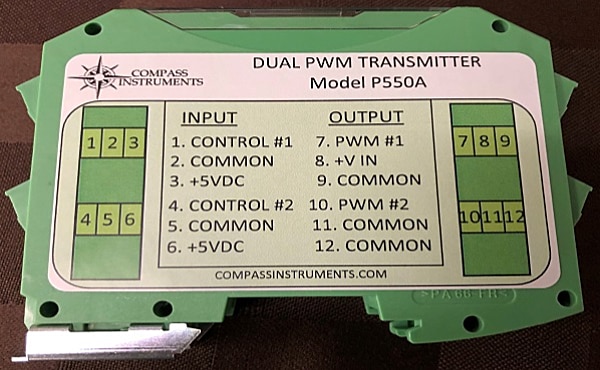Compass Instruments' Model P550A Dual Pulse Width (PWM) Modulator Transmitter Image of Compass Instruments' Model P550A Dual Pulse Width (PWM) Modulator Transmitter