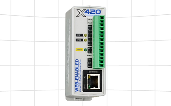 Control By Web's X-420 Web-Enabled Instrumentation-Grade Data Acquisition Image of Control By Web's X-420 Web-Enabled Instrumentation-Grade Data Acquisition