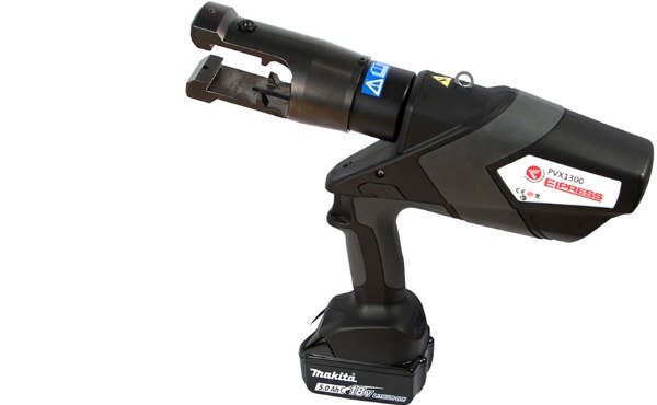 Elpress' PVX1300 Battery-Powered Crimp Gun Image of Elpress' PVX1300 Battery-Powered Crimp Gun