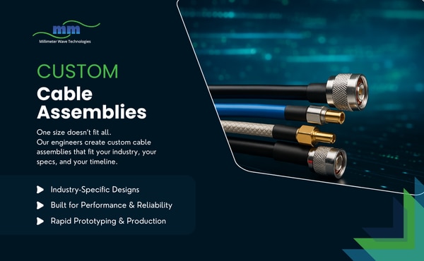 Millimeter Wave Technologies Custom Coax Cable Assemblies Image of Millimeter Wave Technologies Custom Coax Cable Assemblies