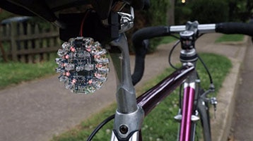 Circuit Playground Bluefruit Automatic Bike Brake Light image of Circuit Playground Bluefruit Automatic Bike Brake Light