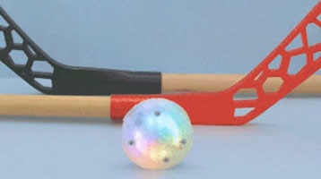 LED Reactive Light-Up Hockey Puck in MakeCode image of LED Reactive Light-Up Hockey Puck in MakeCode