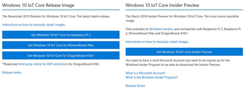 Downloading Windows 10 IoT Core Preview Downloading Windows 10 IoT Core Preview