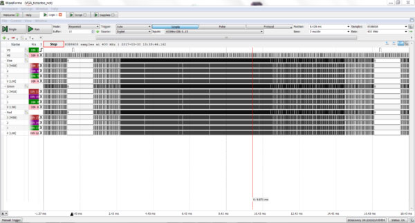 You can view one window of data on the Logic Analyzer Image of You can view one window of data on the Logic Analyzer