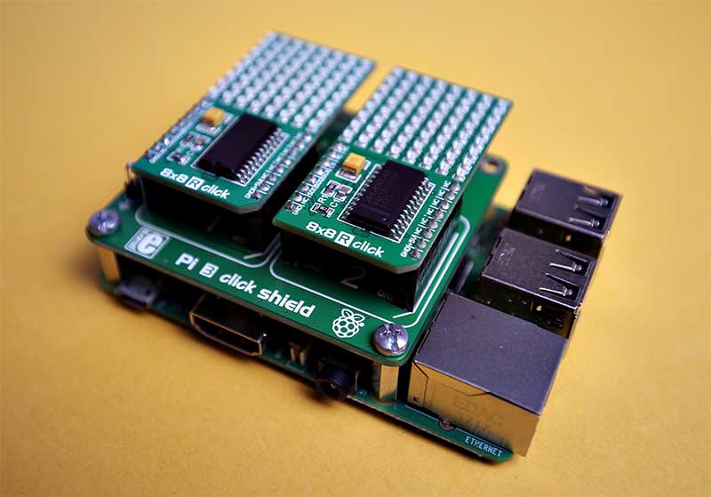 Raspberry Pi Examples with Click Boards™ Image of Raspberry Pi Examples with Click Boards™