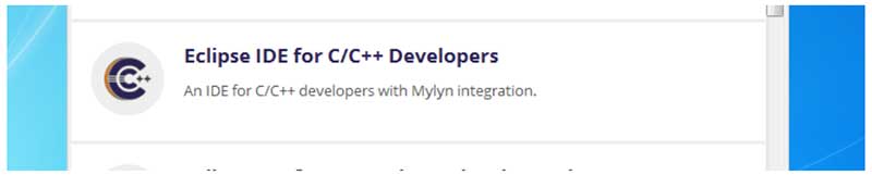 Eclipse IDE for C / C++ Developers Eclipse IDE for C / C++ Developers