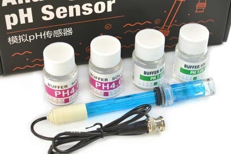 Gravity: Lab Grade Analog pH Sensor Kit for Arduino / Raspberry Pi (with Calibration Solutions) image of Gravity: Lab Grade Analog pH Sensor Kit for Arduino / Raspberry Pi (with Calibration Solutions)