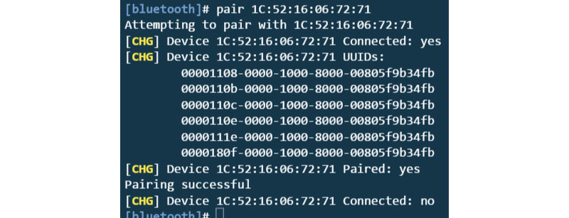 Figure 7: Pair with your Bluetooth Device Alt Text