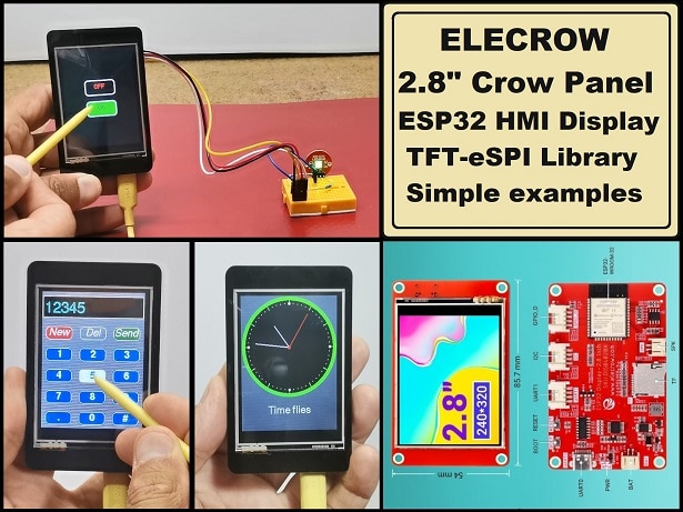 ELECROW Crow Panel 2.8-ESP32 HMI Display - simple TFT_eSPI examples