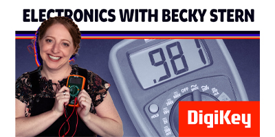 A thumbnail of Becky Stern holding a multimeter