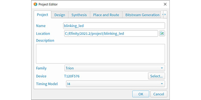Image of Efinity IDE from Efinix - Getting Started Tutorial