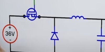 Screen Capture of a Buck Converter schematic from a video